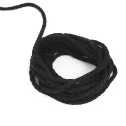 Шнур для одежды тип 2, цвет Чёрный (плетено-вязаный/полиэфир)  в 